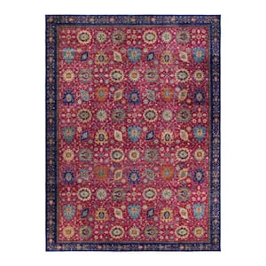 Serapi One-of-a-Kind Traditional Purple 10 ft. x 14 ft. Hand Knotted Tribal Area Rug