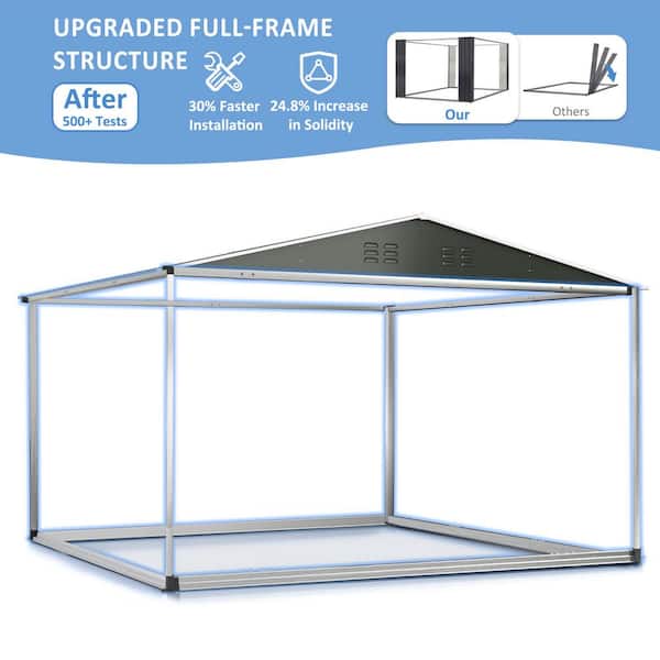 VIWAT 8 ft. W x 8 ft. D Metal Outdoor Storage Shed with Lockable