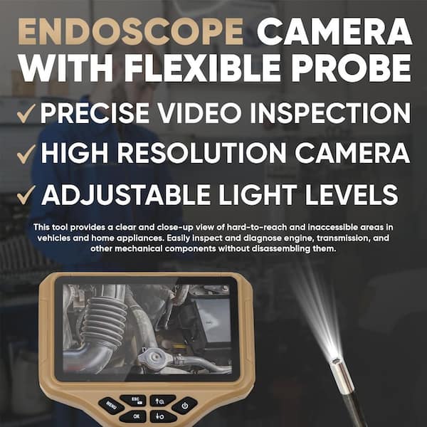 Automotive Inspection Endoscope Camera Flexible Borescope for Engine and Vehicle Diagnostics Tool Scan - TES 402