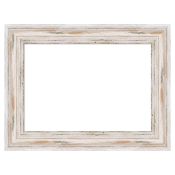 Alexandria White Wash 25 in. x 19 in. Wood Framed Dry Erase Magnetic Memo Board