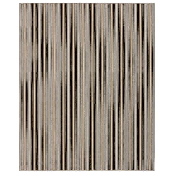 Garland Rug Nantucket Mutlicolor Earth Tone 7 ft. 6 in. x 9 ft. 3 in. Stripe Rectangle Area Rug