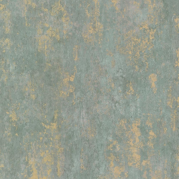 Regal Texture Wallpaper in Aqua and Green