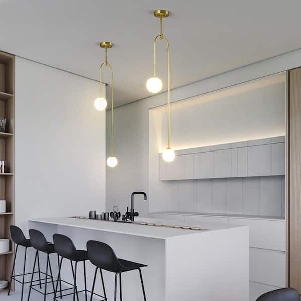 ZHLWIN Home Light 40-Watt 2-Lights Gold Modern Pendant Light