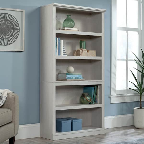 SAUDER 35.276 in. Wide Glacier Oak 5-Shelf Standard Bookcase