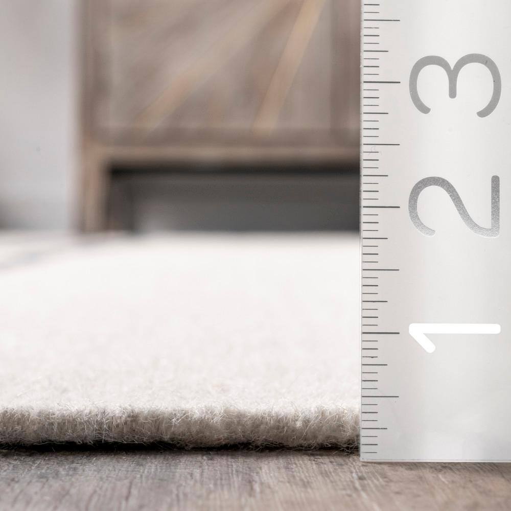 Ivory and Stripe Flat Woven Wool Rectangular Area Rug, 10' x 14'
