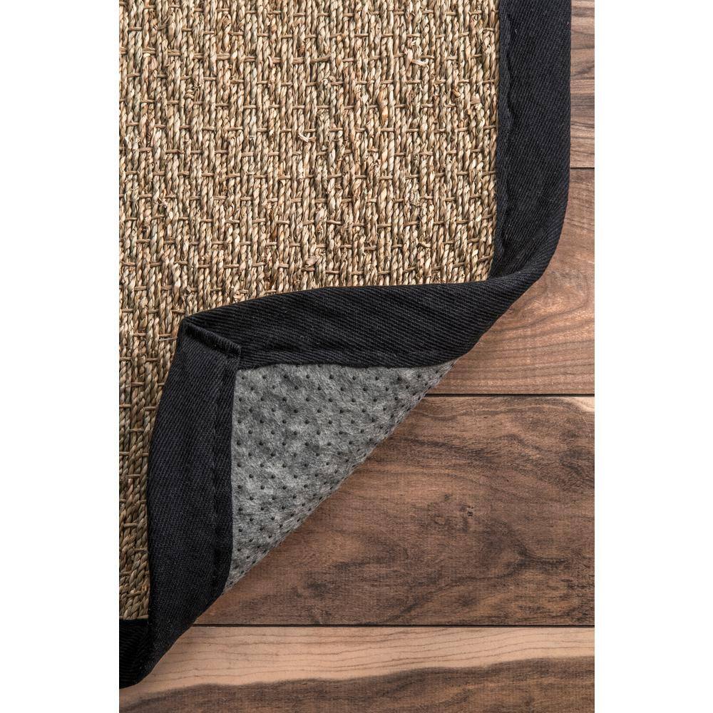 Handmade Black Cotton Reversible Runner Rug, 31" x 7"