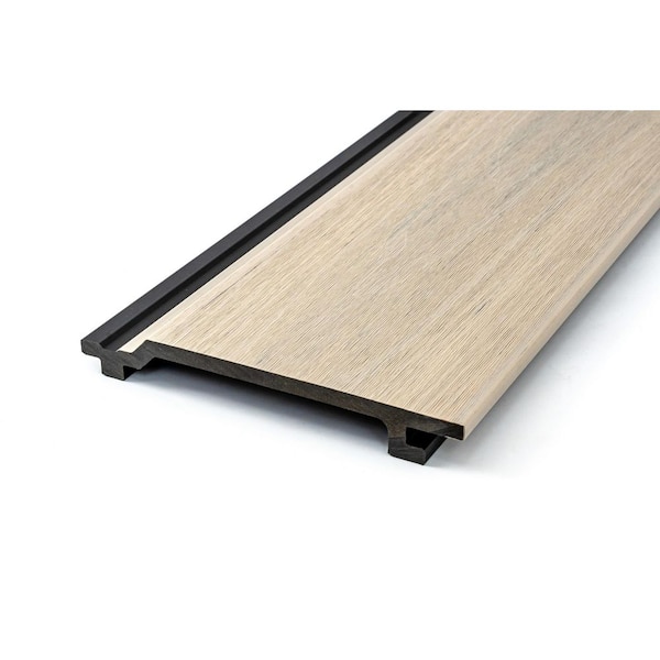 Ejoy 6.14 in. W x 94.49 in. L Natural Linen Shiplap Composite