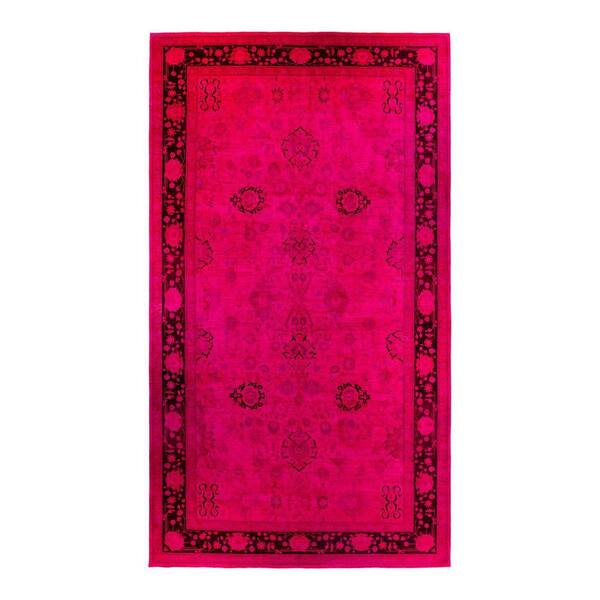 Overdyed Pink 10 ft. x 18 ft. Solid Wool Indoor Area Rug