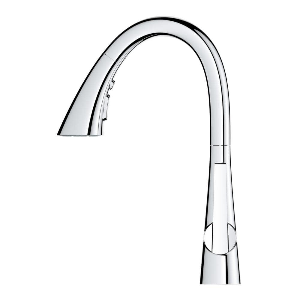 Chrome Modern Pull-Down Kitchen Faucet with Spray