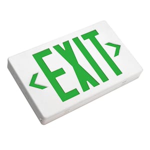 EXL1 Series 1.2-Volt White Integrated LED Emergency Exit Sign with Green Lettering