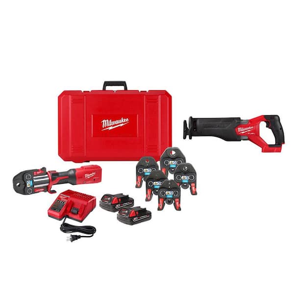 Milwaukee M18 18V Lithium-Ion Brushless Cordless FORCE LOGIC Press Tool ACR  Jaw Kit w/M18 FUEL SAWZALL Reciprocating Saw (2-Tool) 2922-22M-2821-20  The Home Depot