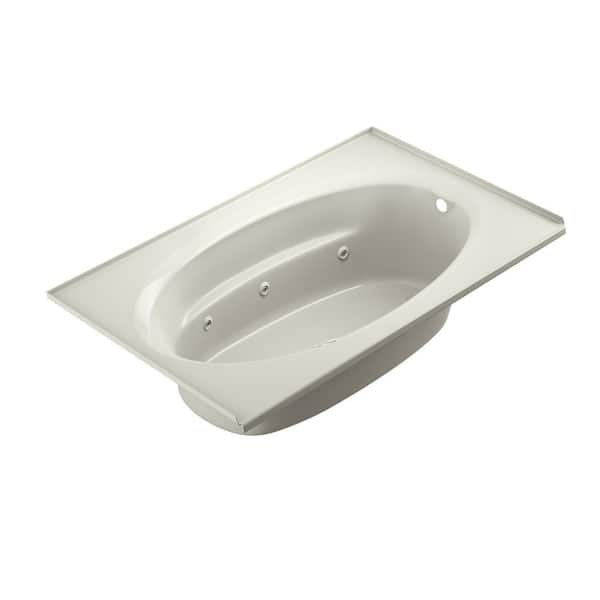 JACUZZI Signature 72 in. x 42 in. Rectangular Whirlpool Bathtub with Right Drain in Oyster