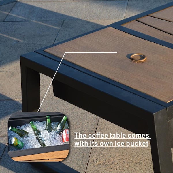 moda furnishings Elves Black Outdoor Patio Aluminum Coffee