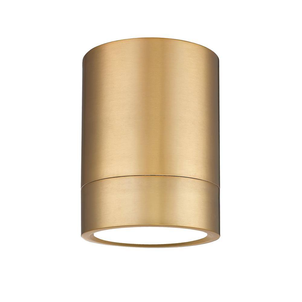 Algar 6 in. Modern Gold Integrated LED Flush Mount with Frosted Acrylic Sha