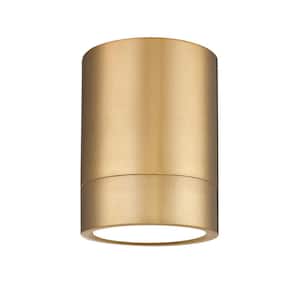Algar 6 in. Modern Gold Integrated LED Flush Mount with Frosted Acrylic Shade (1-Pack)