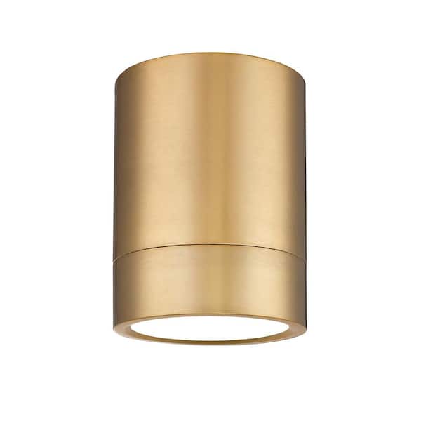 Unbranded Algar 6 in. Modern Gold Integrated LED Flush Mount with Frosted Acrylic Shade (1-Pack)