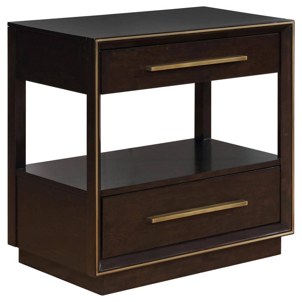 Durango Smoked Peppercorn 2-Drawer Transitional Nightstand