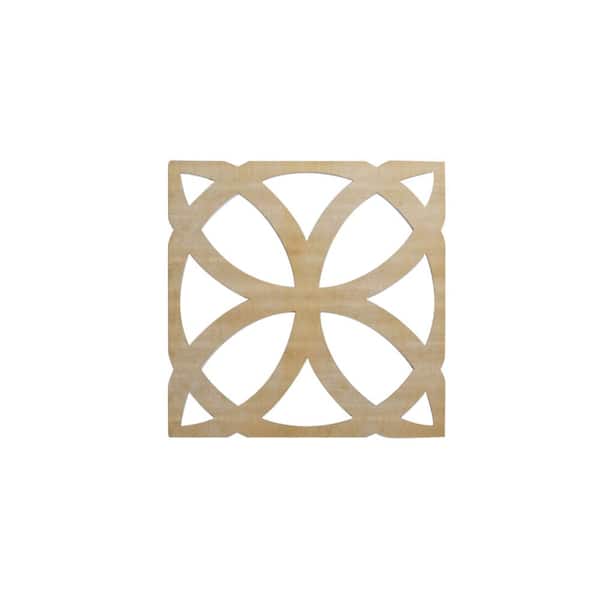 Ekena Millwork 23-3/8 in. x 23-3/8 in. x 1/4 in. Birch Large Daventry Decorative Fretwork Wood Wall Panels (20-Pack)