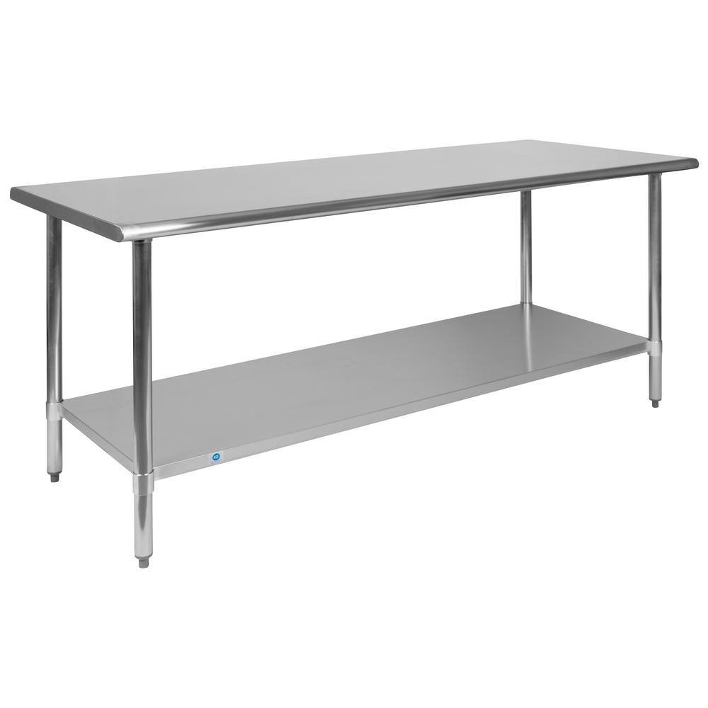 Carnegy Avenue 30 in. Gray Rectangle Stainless Steel Table CGA-NH ...