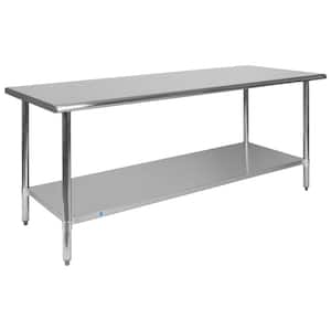 30 in. Gray Rectangle Stainless Steel Table