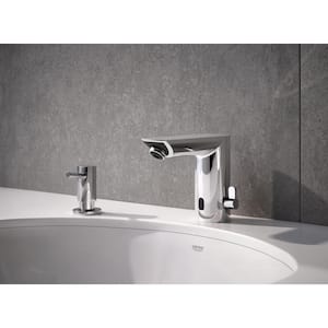 Bau Cosmopolitan Battery Powered Single Hole Touchless Bathroom Faucet with Temperature Control Lever StarLight Chrome