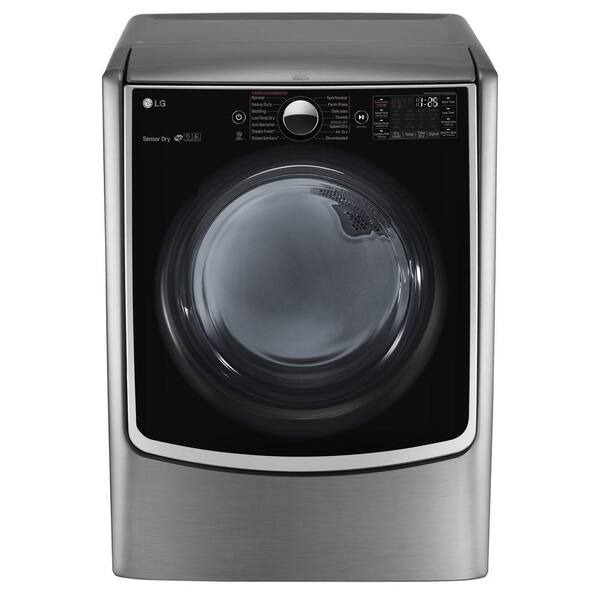 LG 7.4 cu. ft. Smart Gas Dryer with Steam and WiFi Enabled in Graphite Steel, ENERGY STAR