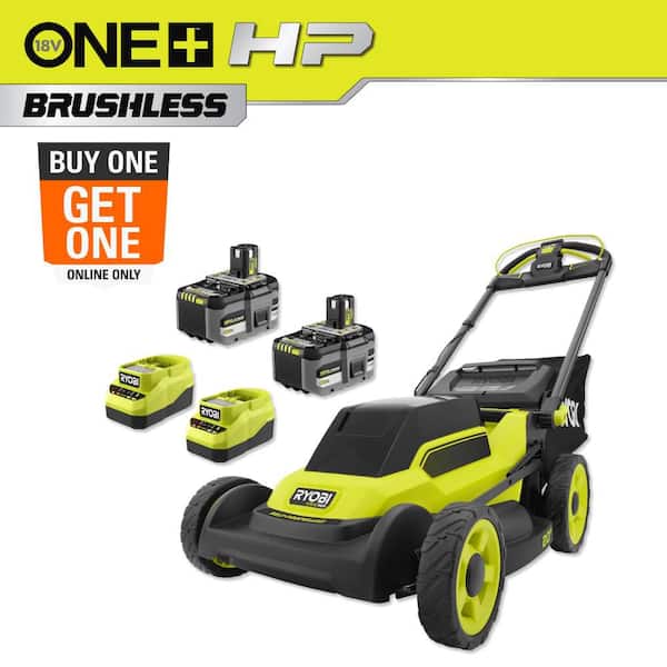 ONE+ HP 18V Brushless 20 in. Cordless Battery Walk Behind Self-Propelled Lawn Mower w/ (2) 6.0 Ah Batteries and Chargers