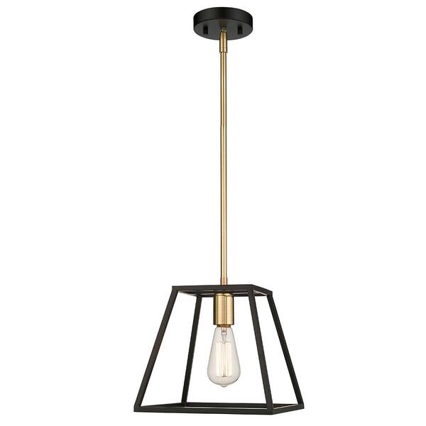 OVE Decors Agnes I 1-Light Matte Black/Gold Sockets Pendant