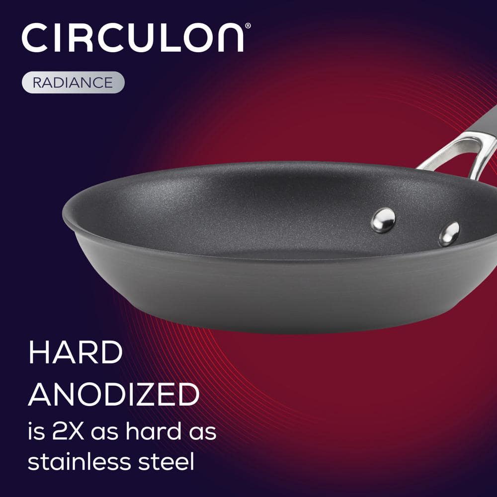 Circulon Radiance Gray Hard-Anodized Nonstick Frying Pan Set, 3-Piece