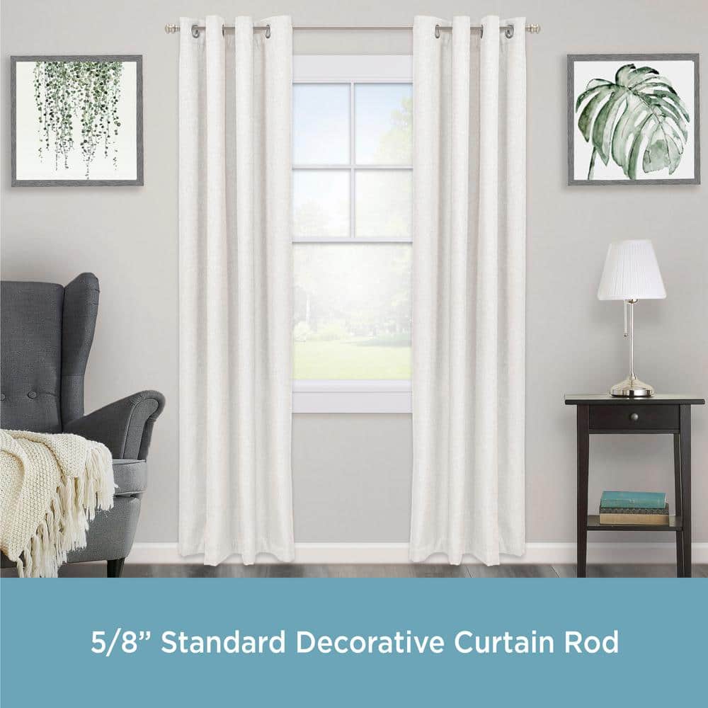 Kendall Brushed Nickel Adjustable Single Curtain Rod Set