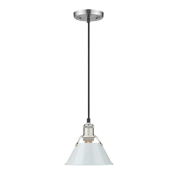 Golden Lighting Orwell 100 Watt 1 Light Pewter And Dusky Blue Mini Pendant Light 3306 S Pw Db 9290