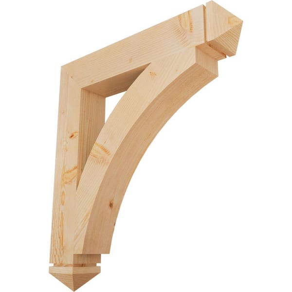 Ekena Millwork 5.5 in. x 40 in. x 36 in. Douglas Fir Thorton Arts and Crafts Smooth Bracket
