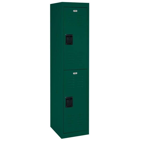 Sandusky 66 in. H 2-Tier Welded Steel Storage Locker in Forest Green