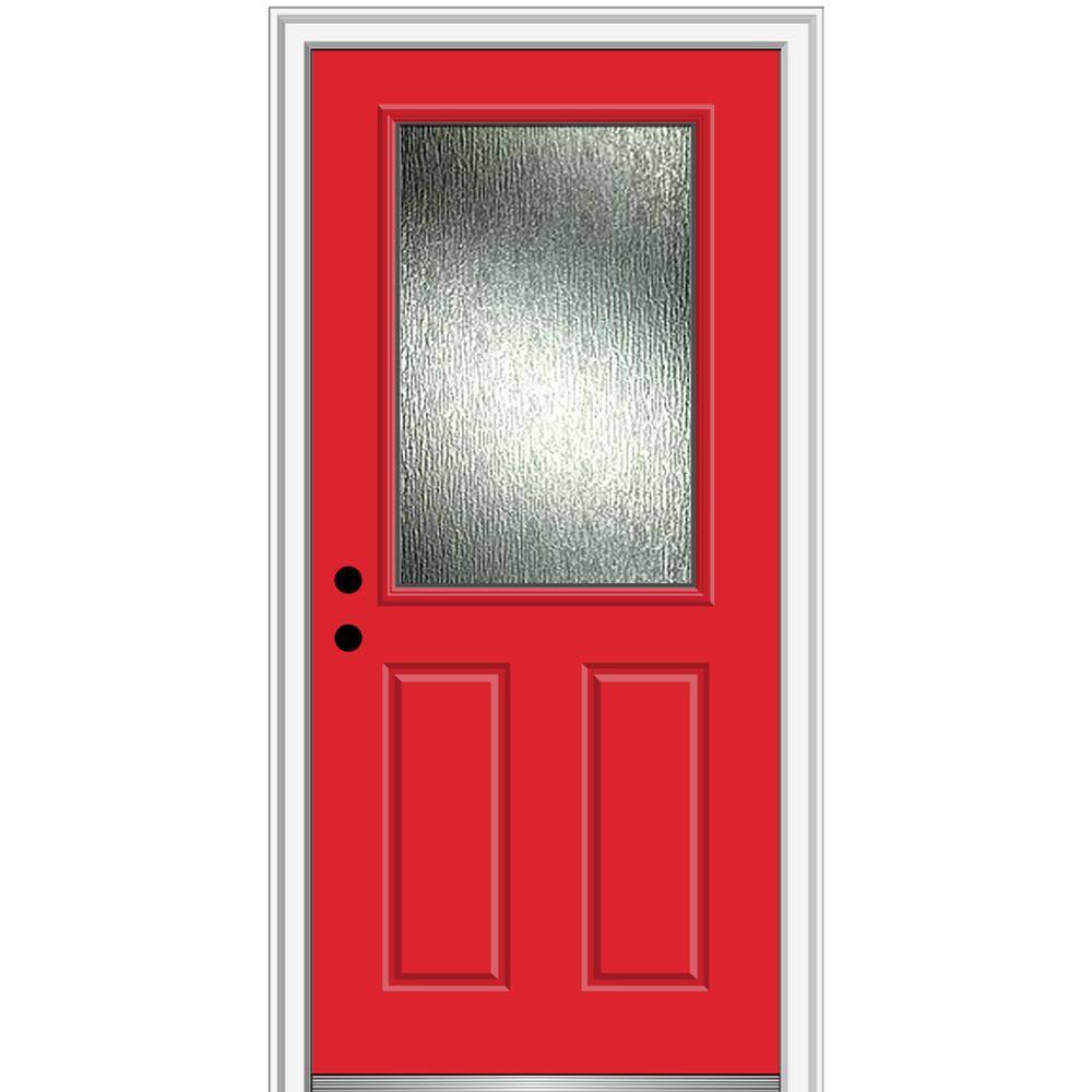 Reviews for MMI Door 36 in. x 80 in. RightHand Inswing Rain Glass Red