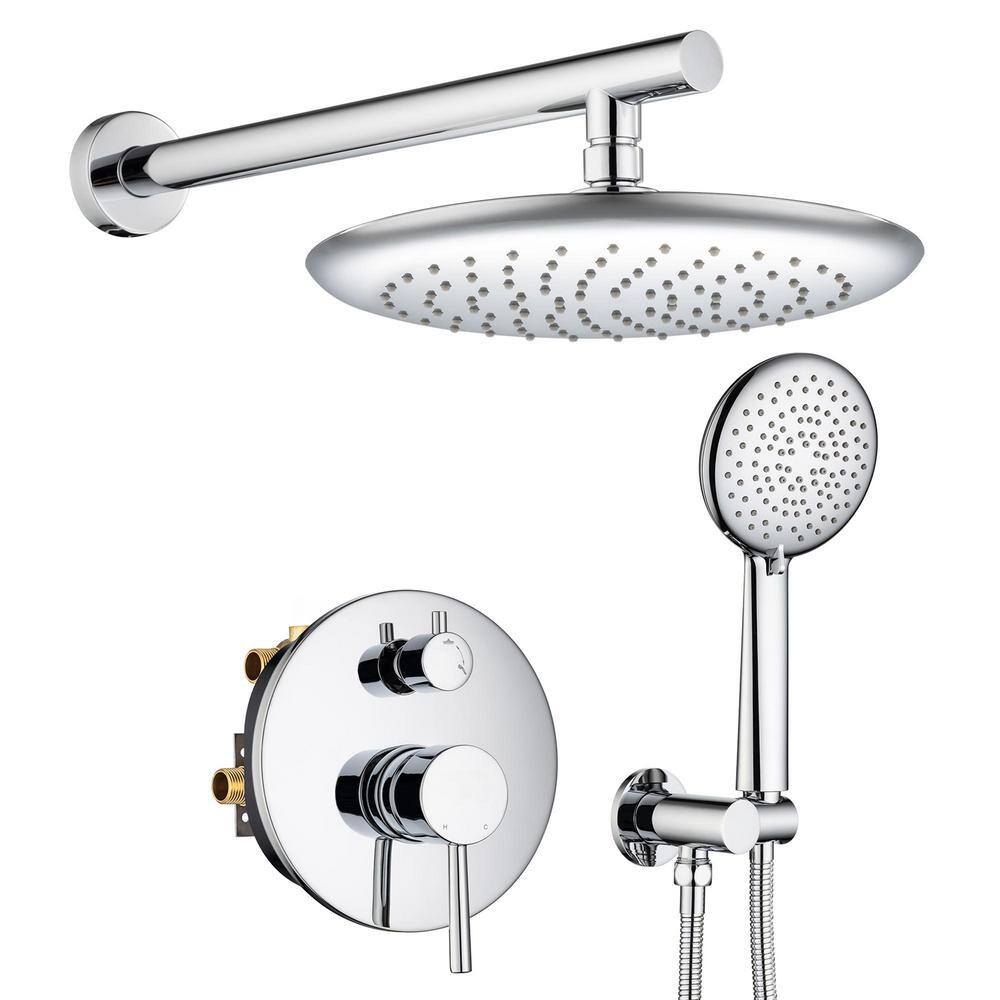 5-Sprays Patterns Rain Shower Faucet Wall Mount Handheld Shower Head 1.8 GPM with Pressure Balanced Valve in Chrome price history on PriceWatchPro
