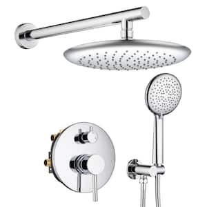 5-Sprays Patterns Rain Shower Faucet Wall Mount Handheld Shower Head 1.8 GPM with Pressure Balanced Valve in Chrome