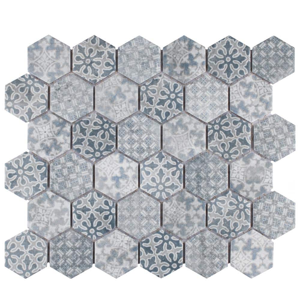 Medley 2 in. Hex Slate Blue 11-1/8 in. x 12-5/8 in. Porcelain Mosaic Tile (10.0 sq. ft./Case) price history on PriceWatchPro