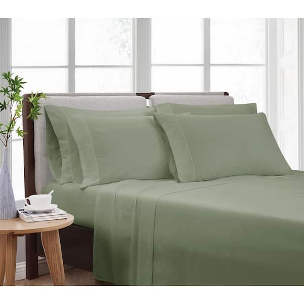 Cannon Solid Green King 6-Piece Sheet Set