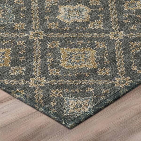 Chantille Machine Washable Indoor/Outdoor Abstract ACN3131 Charcoal 3 ft. x 5 ft. Area Rug
