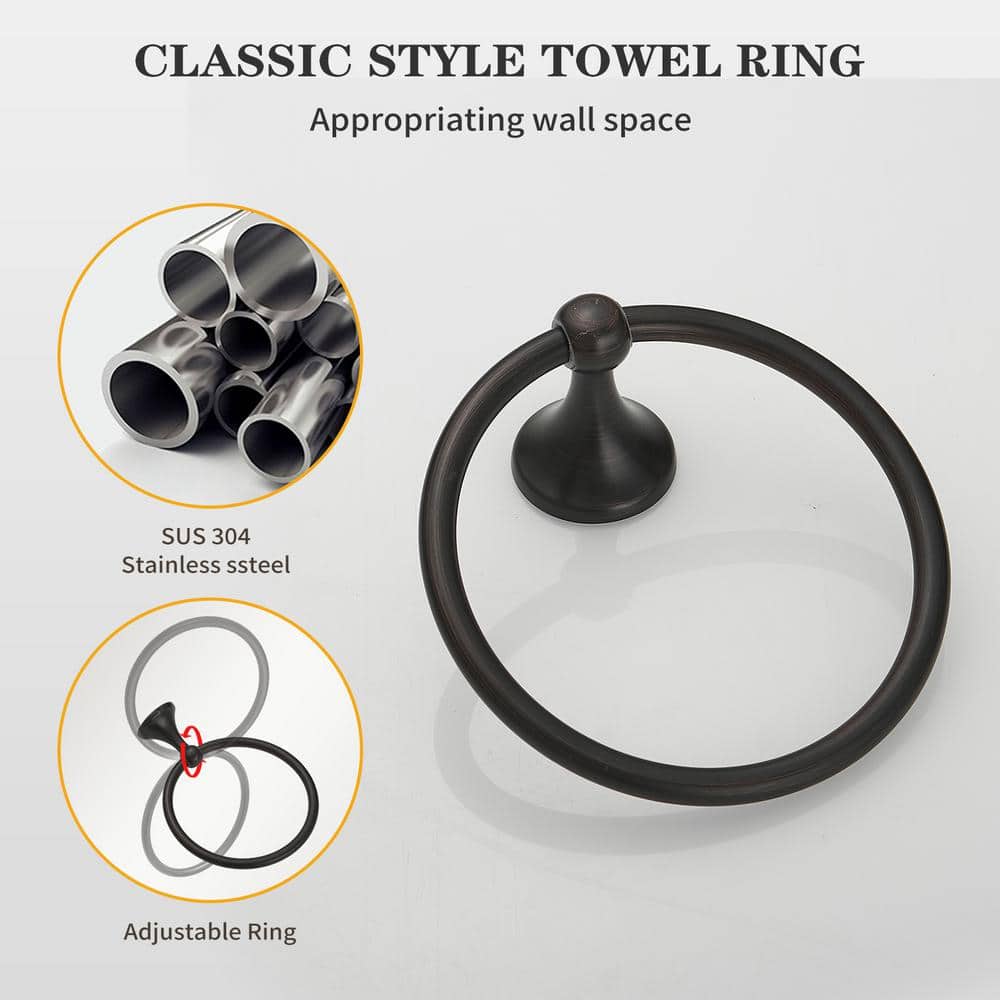 Oil-Rubbed Bronze 5-Piece Bathroom Hardware Set