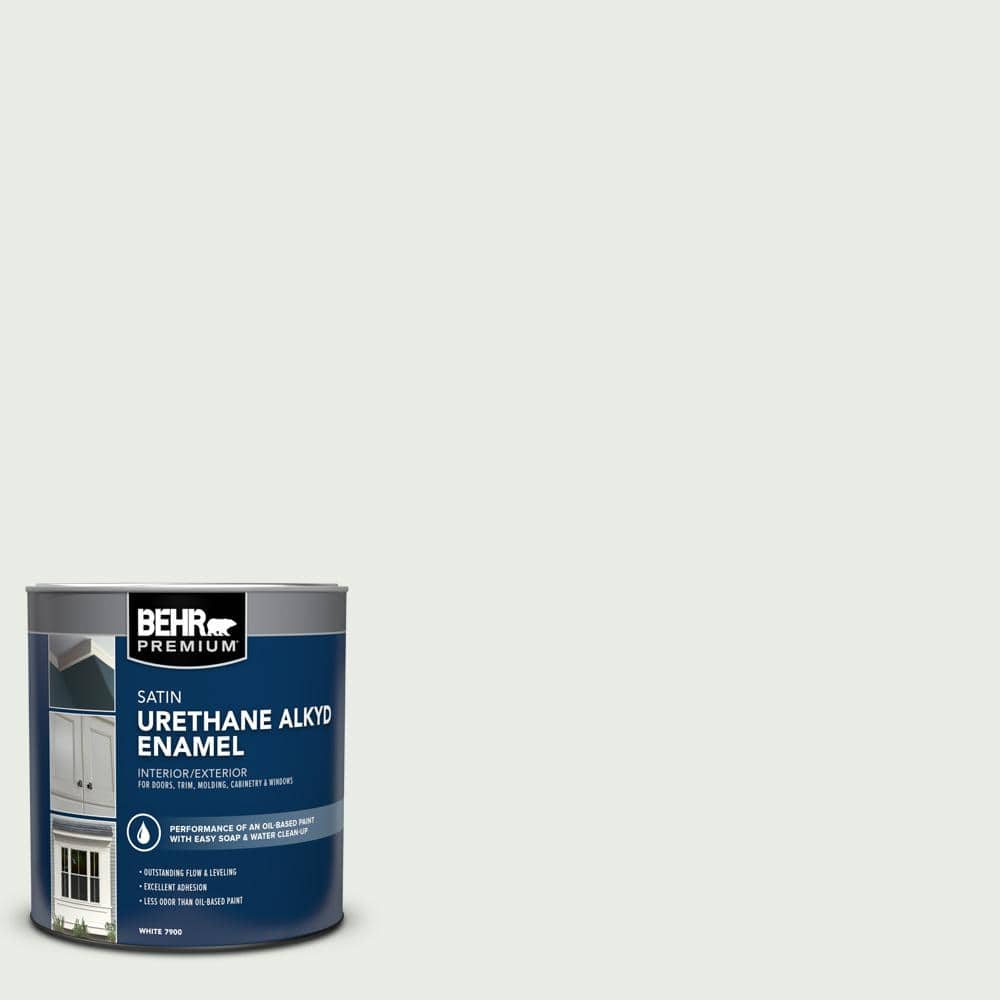 BEHR PREMIUM 1 qt. #BWC-19 Queen Anne's Lace Satin Enamel Urethane Alkyd  Interior/Exterior Paint 790004 - The Home Depot