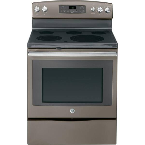 GE 5.3 cu. ft. Electric Range with Self-Cleaning Oven in Slate