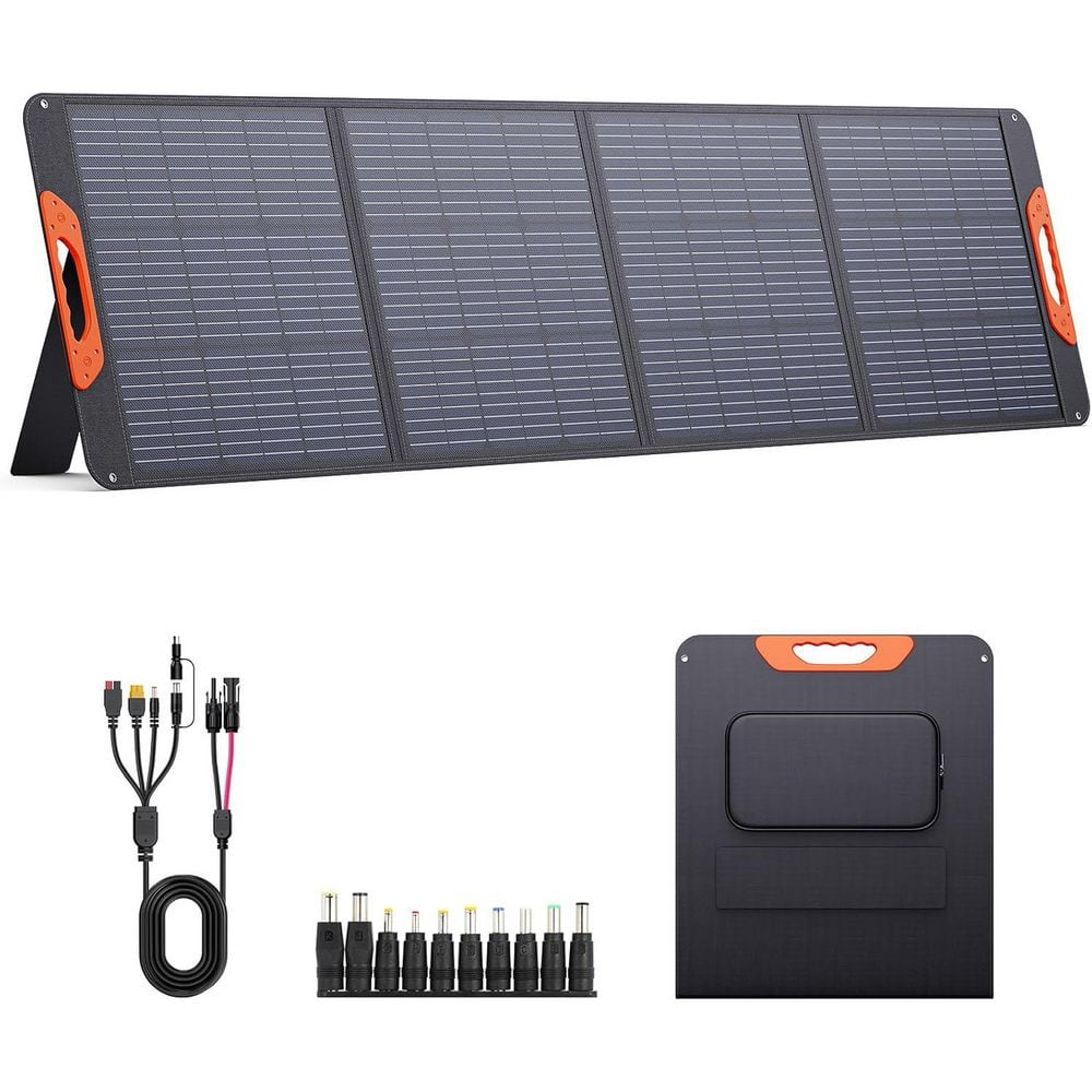 200-Watt Foldable Monocrystalline Solar Panel with 23.5% Efficiency IP67 Waterproof 4 Kickstands for Camping Essentials