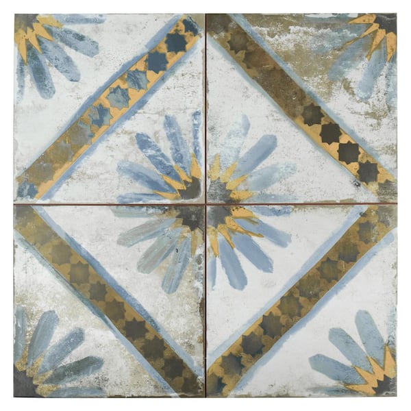 Merola Tile Kings Marrakech Blue 17-5/8 in. x 17-5/8 in. Ceramic Floor and Wall Tile (10.95 sq. ft./Case)