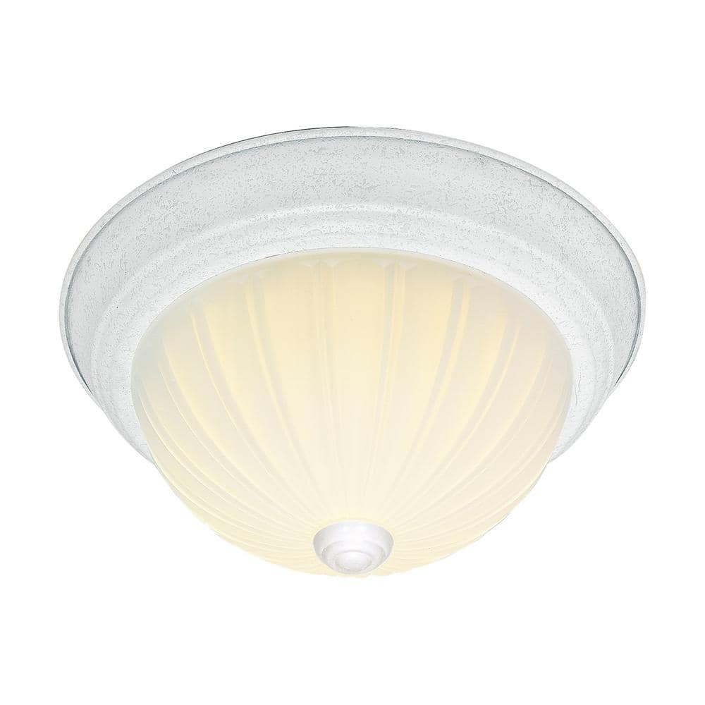Textured White Glass Flush Mount Ceiling Light