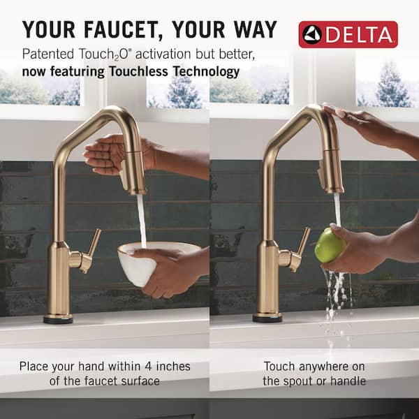 Delta Cordova Gold Touch2O Touchless Champagne Bronze 17.56 in. H