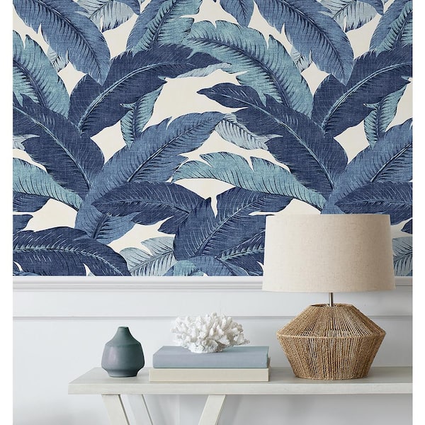 Tommy Bahama Palmiers Azure Vinyl Peel & Stick Wallpaper Roll (Covers 30.75  Sq. Ft.) 802803WR - The Home Depot