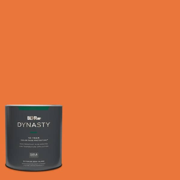 BEHR DYNASTY 1 qt. Home Decorators Collection #HDC-MD-27 Tart Orange Semi-Gloss Exterior Stain-Blocking Paint & Primer