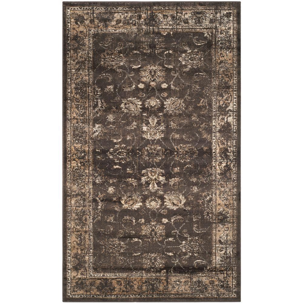 Vintage Soft Anthracite 3 ft. x 6 ft. Distressed Border Area Rug price history on PriceWatchPro