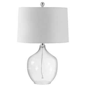 Orlen 23.5 in. Clear Table Lamp with White Shade